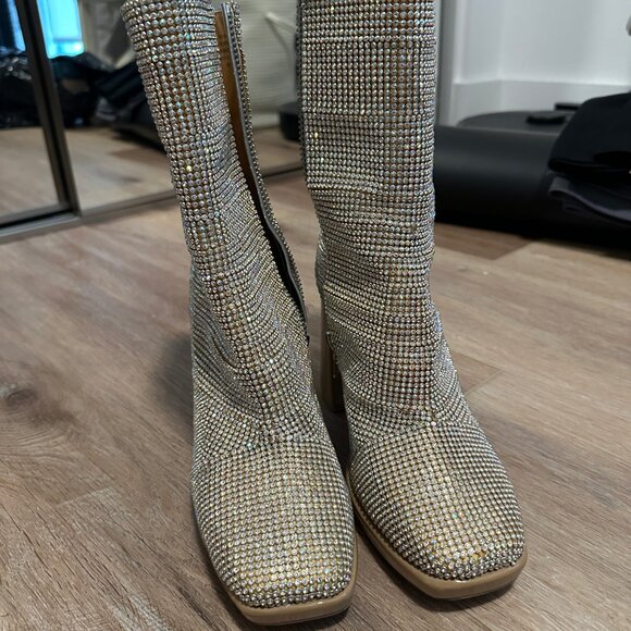 Sparkly Rhinestone Ankle Boots - Picture 2 of 3